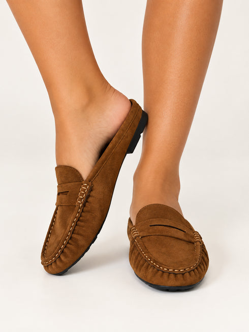 Mocassino sabot in camoscio