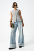 Jeans wide leg con maxi risvolto Tiffosi