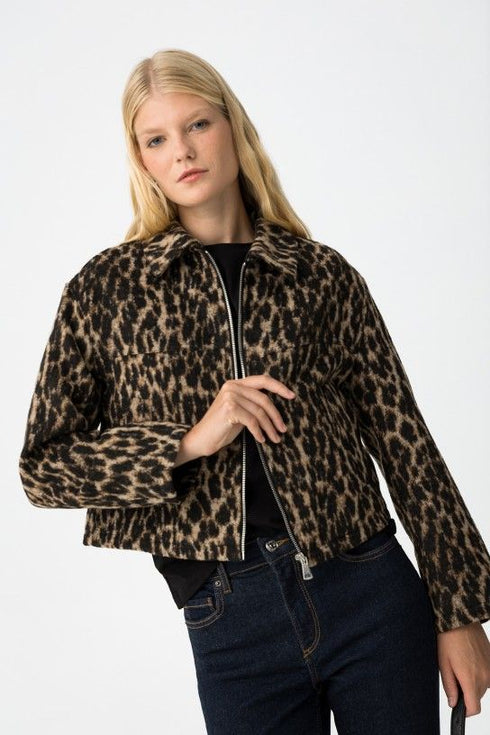 Giacca crop rizz animalier Tiffosi