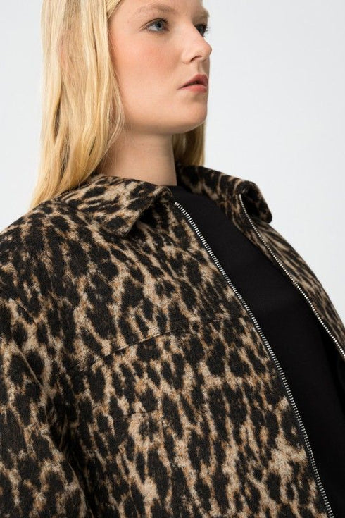 Giacca crop rizz animalier Tiffosi