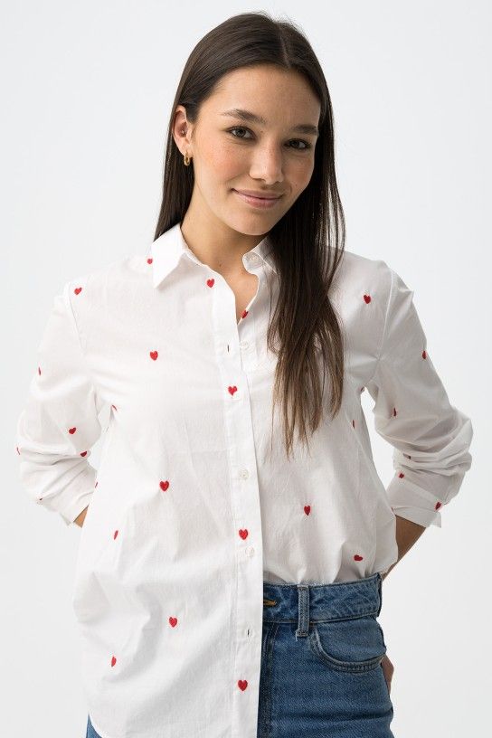 Camicia con ricami a cuore Tiffosi