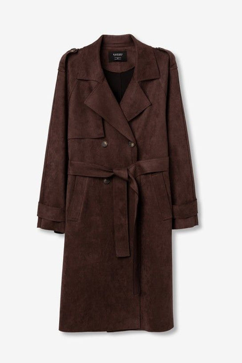 Trench Tiffosi in pelle scamosciata