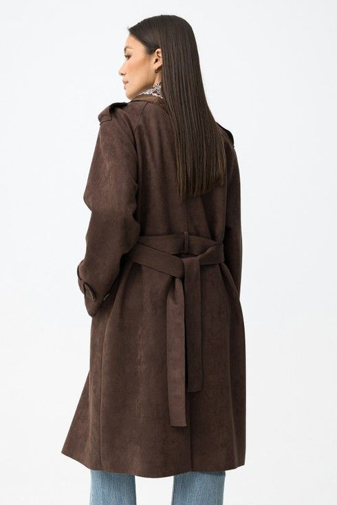 Trench Tiffosi in pelle scamosciata