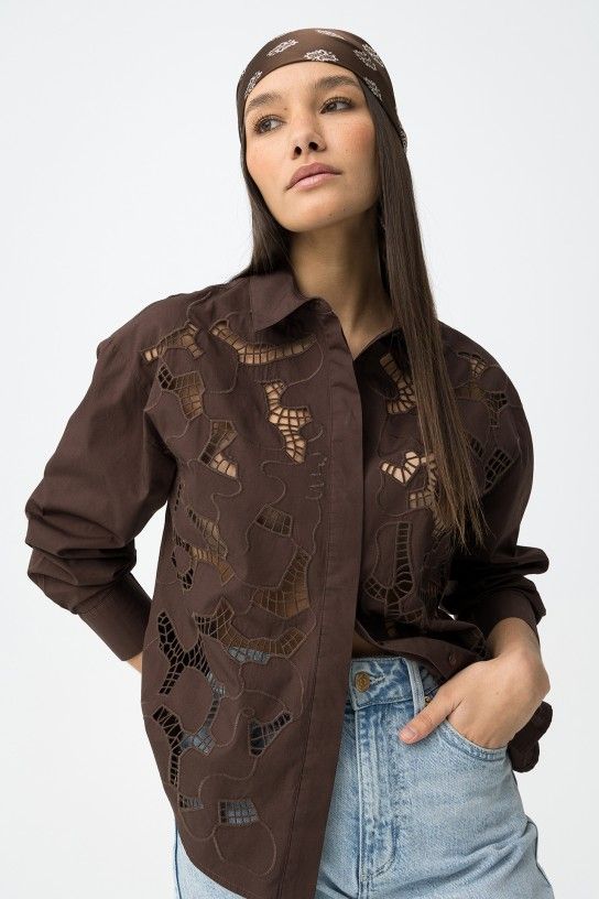 Camicia Tiffosi in pizzo Sangallo