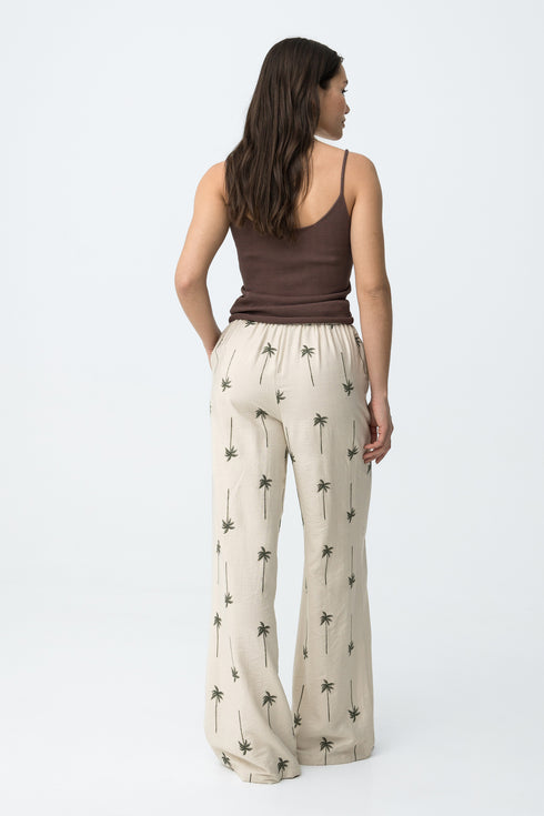 Pantaloni a Palazzo Tiffosi con Stampa Palme
