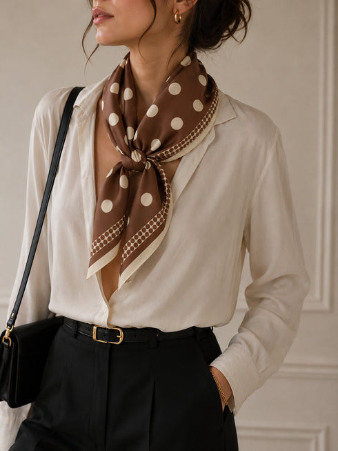 Foulard in Satin a Pois