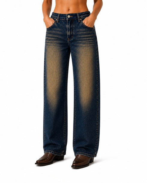 Jeans sabbiato gamba dritta