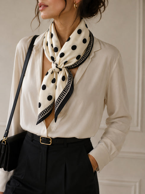 Foulard in Satin a Pois