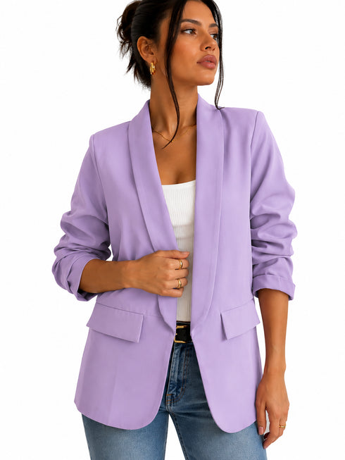 Blazer manica arricciata