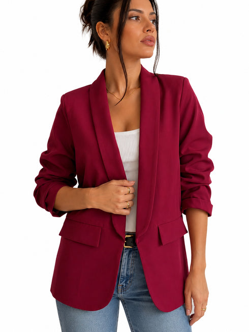 Blazer manica arricciata