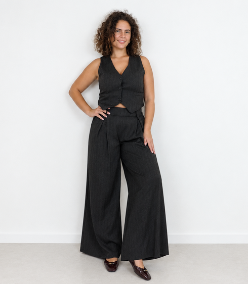 Pantalone palazzo gessato blooma