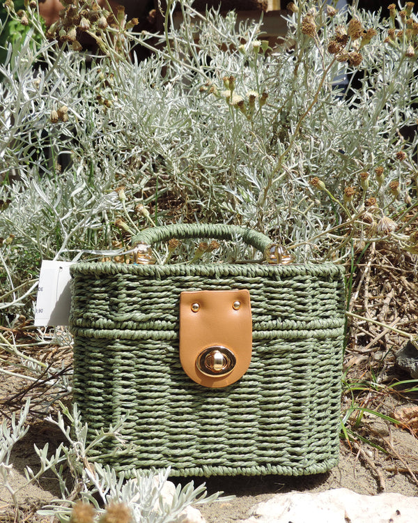 Borsa a Cestello in Paglia Intrecciata