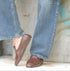 Mocassino con frange in pelle