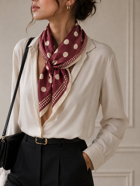 Foulard in Satin a Pois