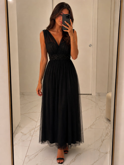 Abito lungo con strass