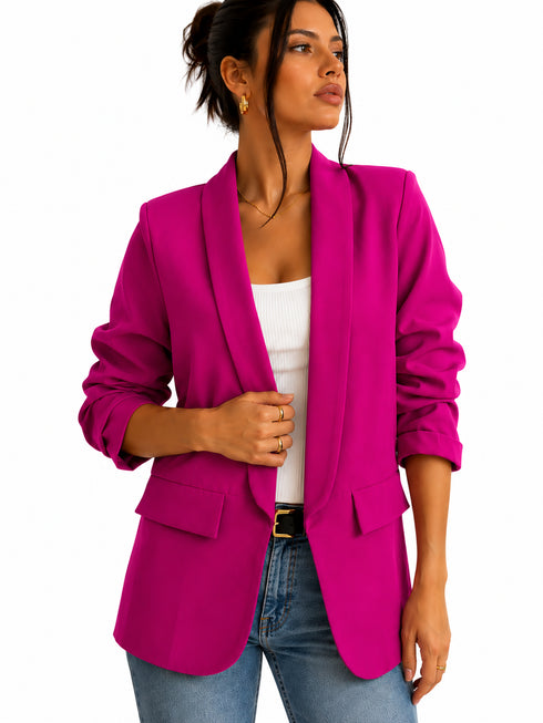 Blazer manica arricciata