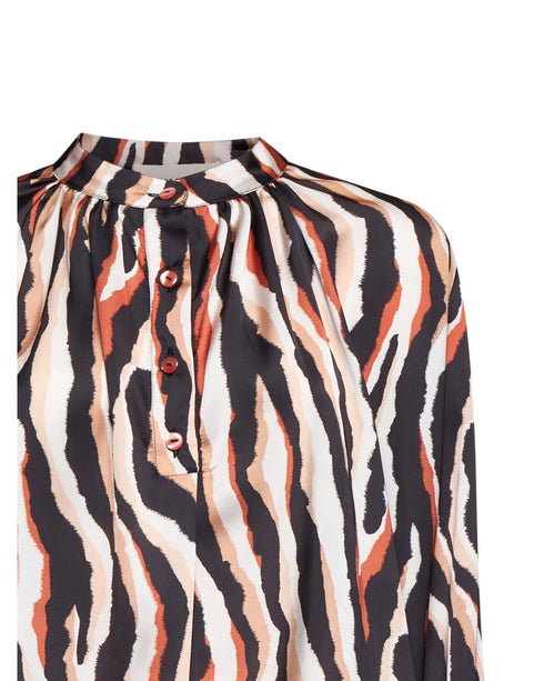 Blusa stampata con collo arricciato Silvian Heach