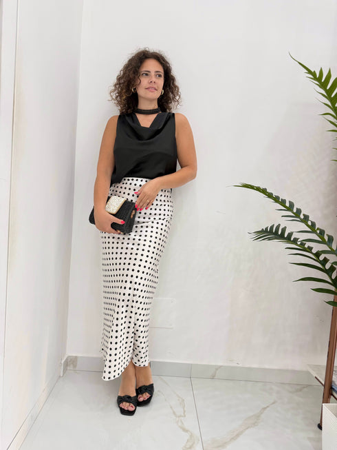 Gonna Midi Scivolata a Pois