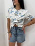 T-shirt nodo floreale AnnaCi