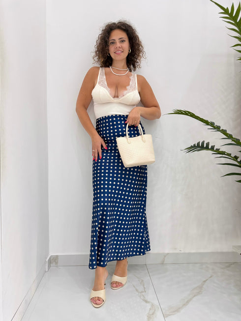 Gonna Midi Scivolata a Pois