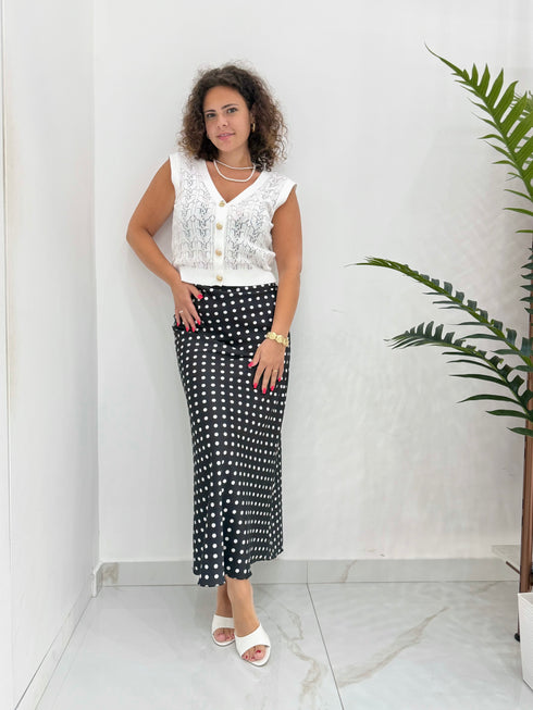 Gonna Midi Scivolata a Pois