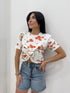 T-shirt nodo floreale AnnaCi