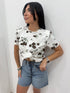 T-shirt nodo floreale AnnaCi