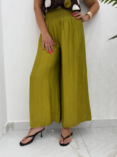 Pantalone Palazzo Fluido con Fascione Elastico