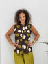 Blusa Smanicata a Pois con Dettaglio Volant