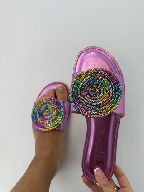 Ciabattina Seastar con Spirale Strass Multicolor