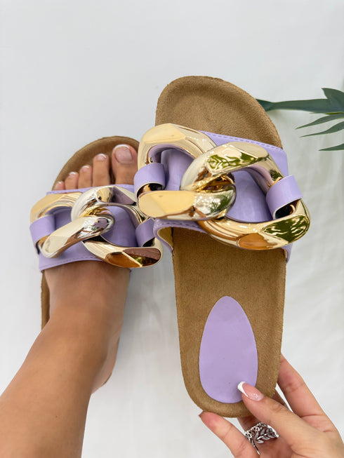 Ciabatta Flat Gioiello Lilla