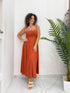 Abito Midi Bustier con Spalline
