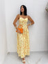Abito Midi Floreale Stile Bustier