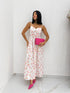 Abito Midi Floreale Stile Bustier