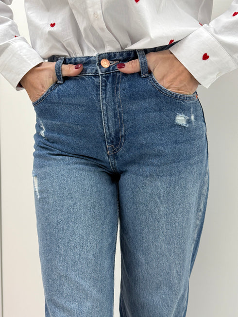 Jeans Wide Leg Tiffosi – Denim Lavaggio Medio