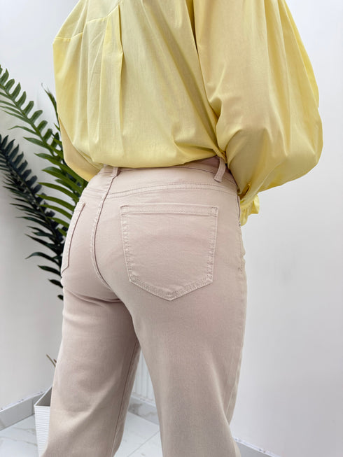 Jeans Extasy a Gamba Dritta – Beige Sabbia