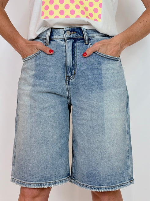 Bermuda denim con elastico