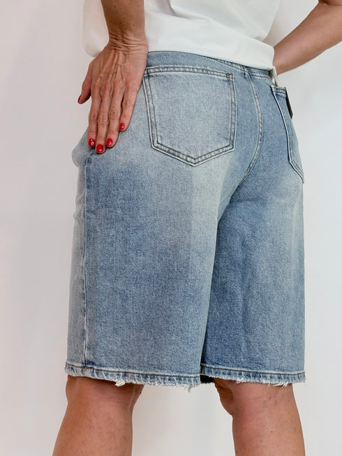 Bermuda denim con elastico