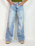Jeans stampa fiori leggero