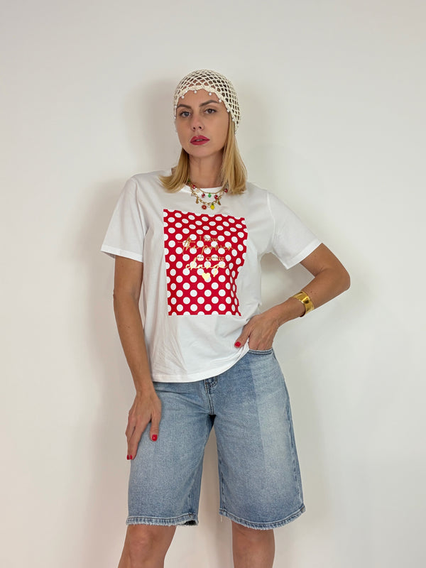 T-Shirt Grafica a Pois