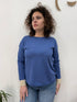 Maglia Girocollo Fine con Dettagli Button-Up
