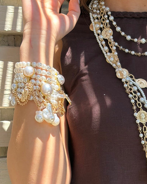 Bracciale Maxi con Perle e Charm