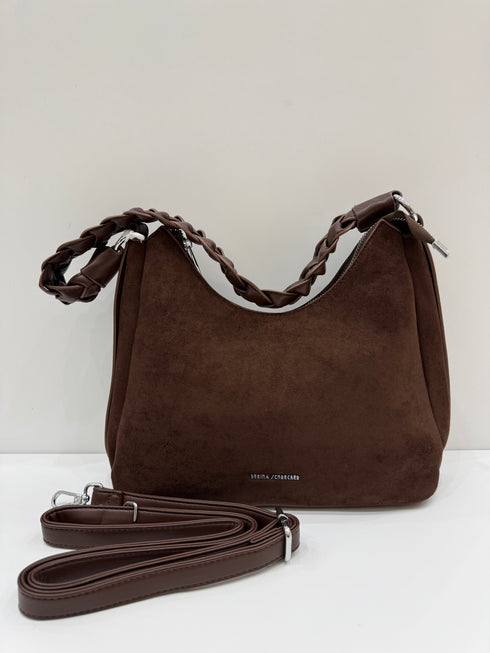 Borsa scamosciata intreccio