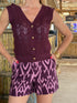Gilet in Maglia Traforata con Bottoni Dorati