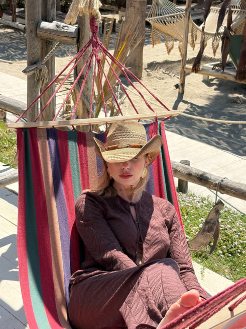 Cappello da Cowboy in Paglia Intrecciata