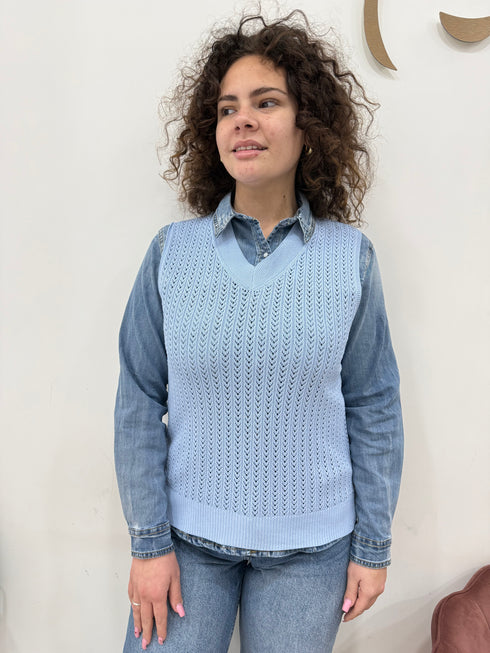 Gilet traforato in maglia