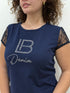 T-shirt laura biagiotti manica ricamata