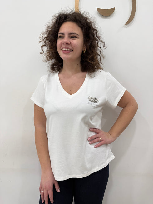 T-shirt laura biagiotti con swarovsky lato