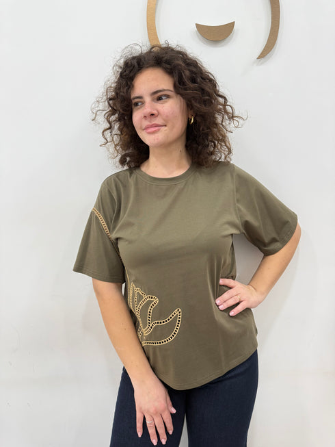 T-shirt laura biagiotti fiore lato