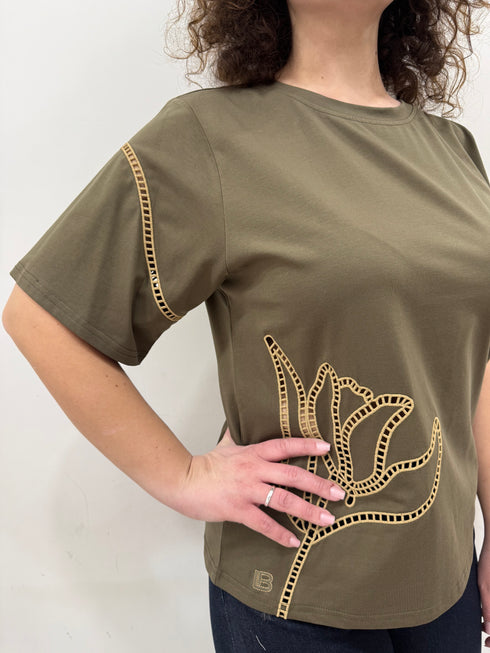 T-shirt laura biagiotti fiore lato